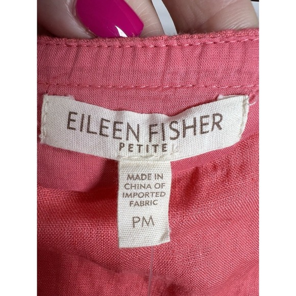 Eileen Fisher Womens 100% Irish Linen A-Line Ruffle Skirt Size PM Coral NWT - Picture 2 of 8